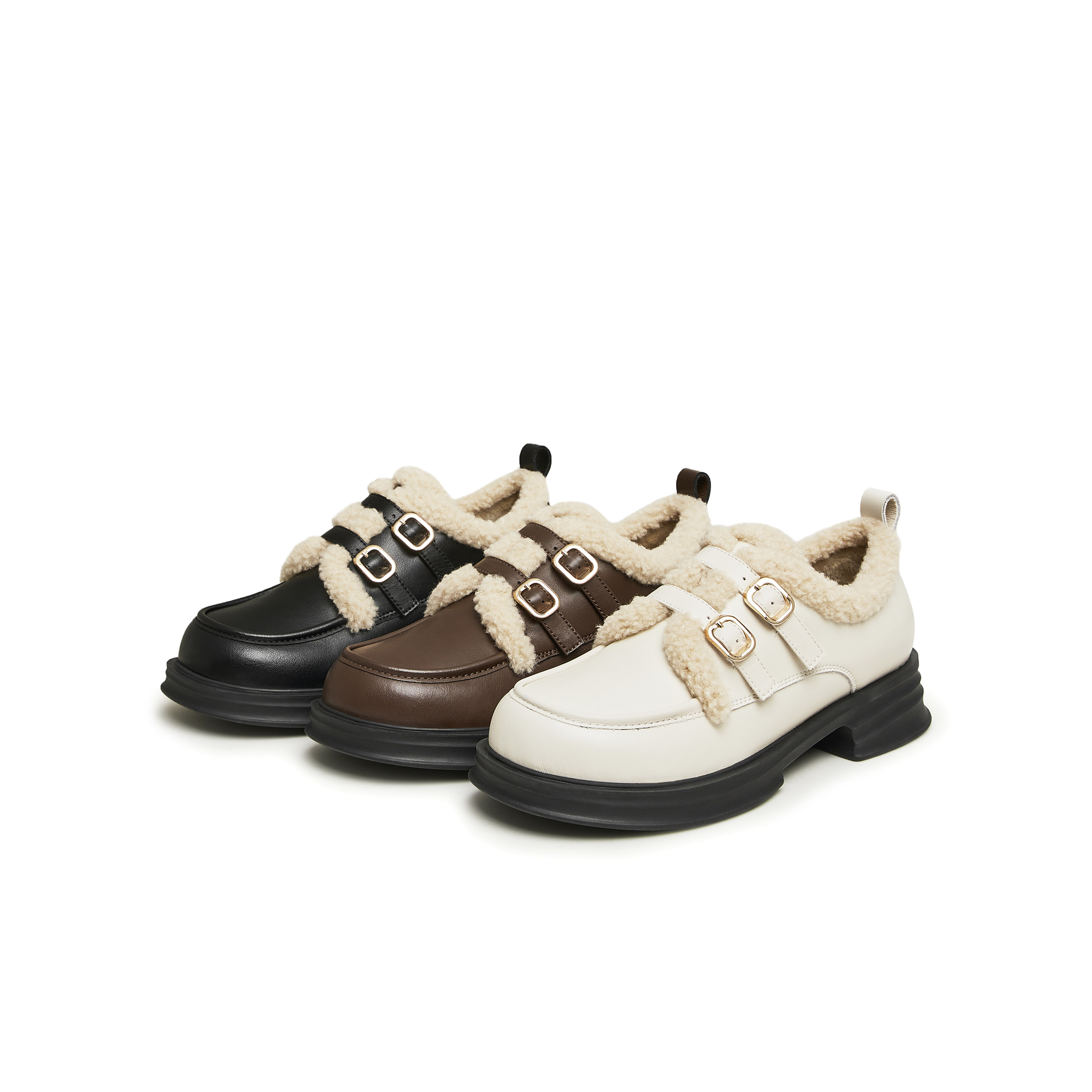 天美意春新款商场同款保暖英伦风皮鞋毛毛鞋女单鞋BI071AM4,淘宝优惠券,粉丝福利购,淘宝优惠卷