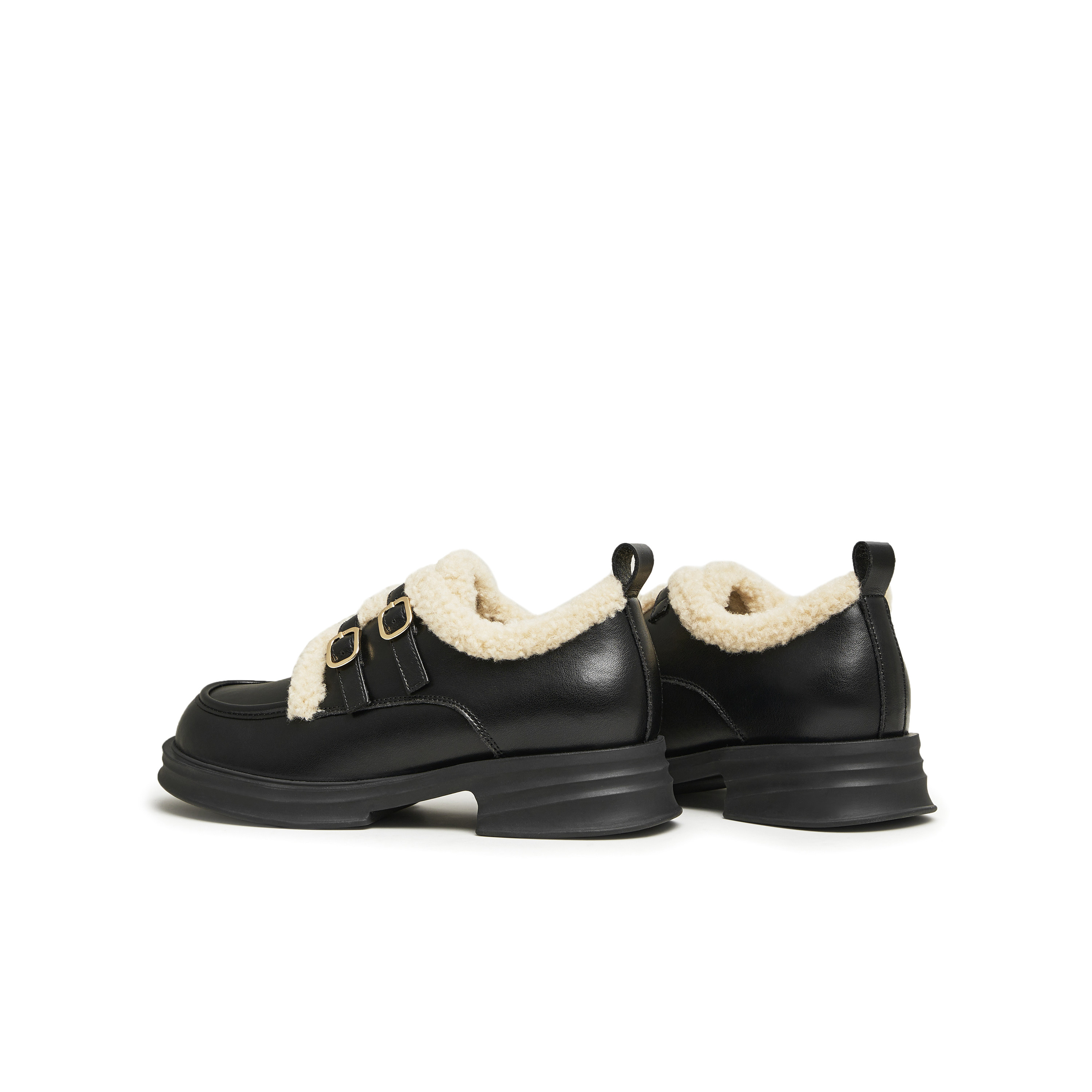 天美意春新款商场同款保暖英伦风皮鞋毛毛鞋女单鞋BI071AM4,淘宝优惠券,粉丝福利购,淘宝优惠卷