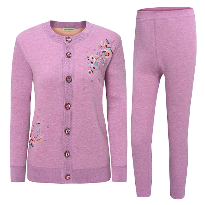 妈妈加绒加厚开衫开襟保暖衣 暖扬扬保暖上装