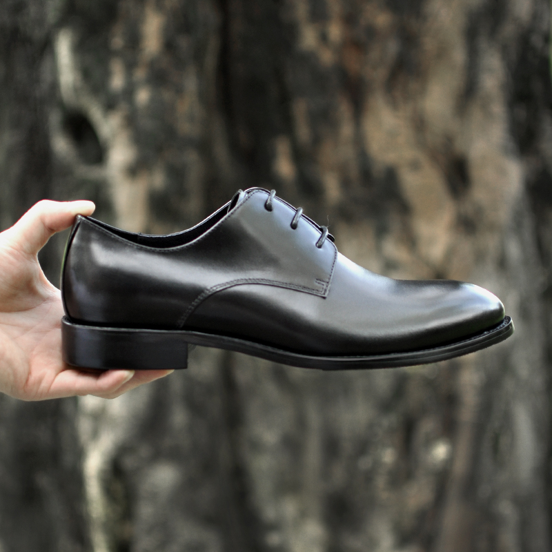 基情碎月旗舰店男正装皮鞋真皮潮流韩版男士圆头系带青年西装鞋黑色商务德比鞋男1