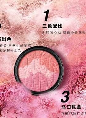 三色腮红高光修容持久自然彩妆
