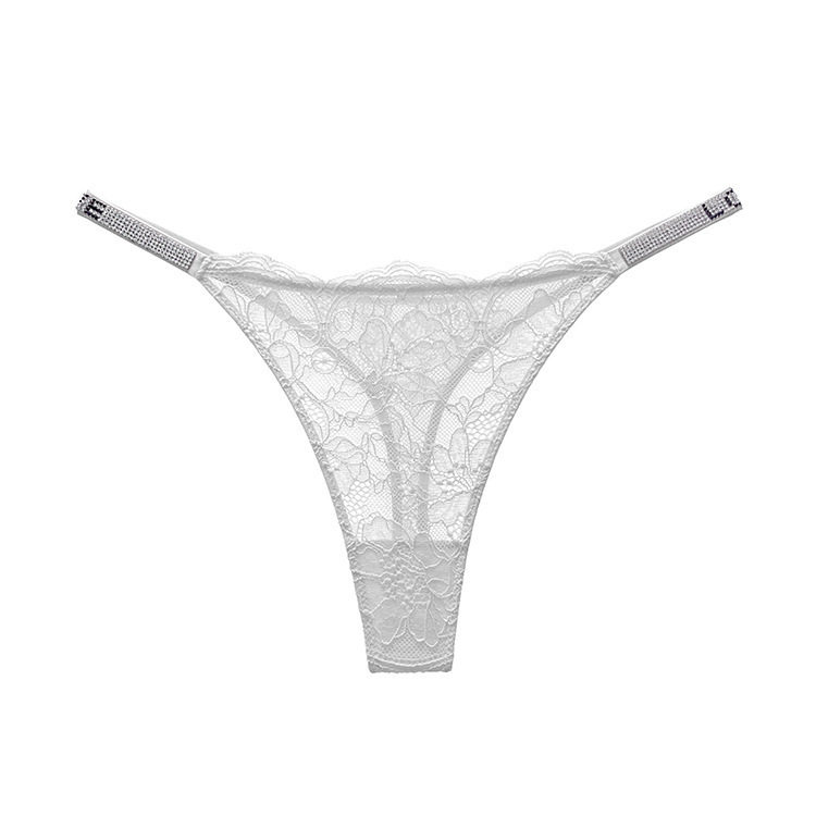 细带水钻欧美纯欲性感法式全蕾丝T裤女士比基尼内裤中低腰丁字裤,淘宝优惠券,粉丝福利购,淘宝优惠卷
