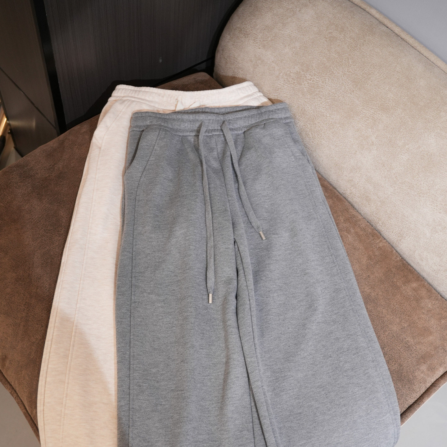 冬季新款加绒保暖大码高腰抽绳直筒裤 200斤胖mm松紧腰侧压休闲裤,淘宝优惠券,粉丝福利购,淘宝优惠卷