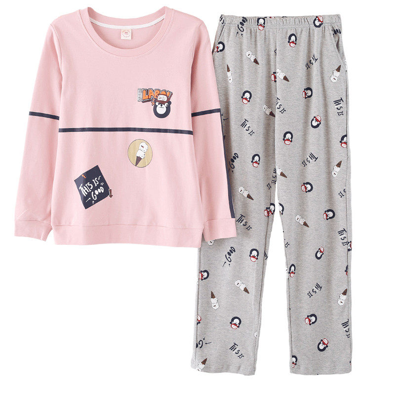 春秋款纯棉长袖2021年新款网红睡衣 迷鸽睡衣/家居服套装