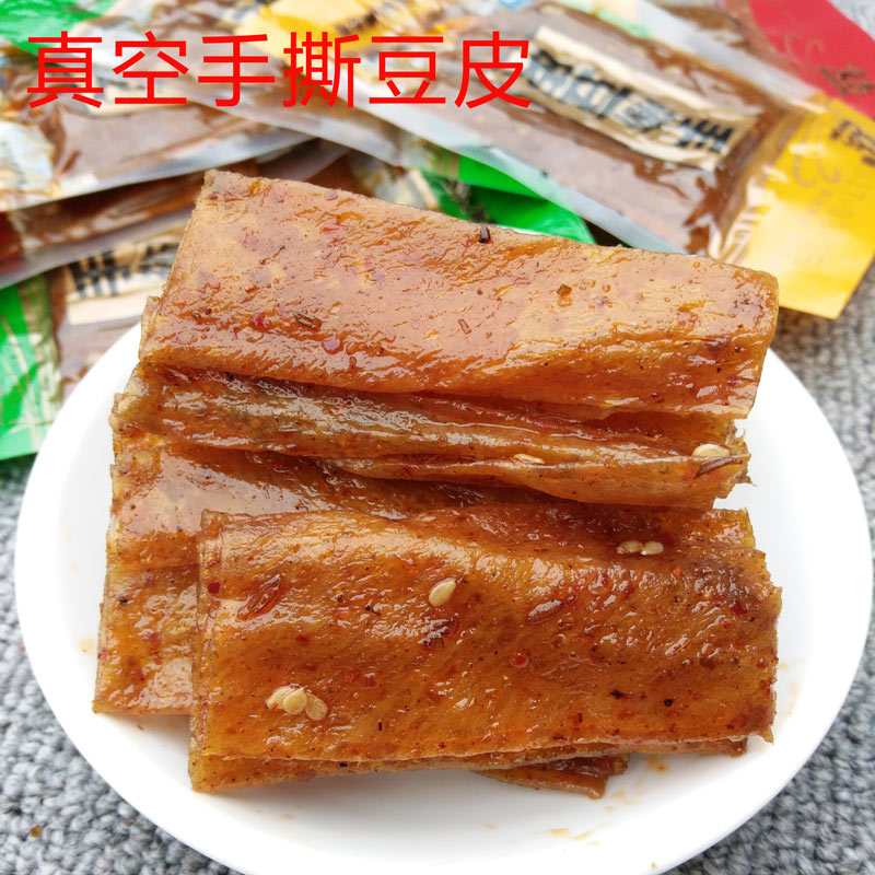 平江文杰手撕豆皮 500g 曾师傅传统香辣条豆腐皮零食湖南特产小吃 - 图0