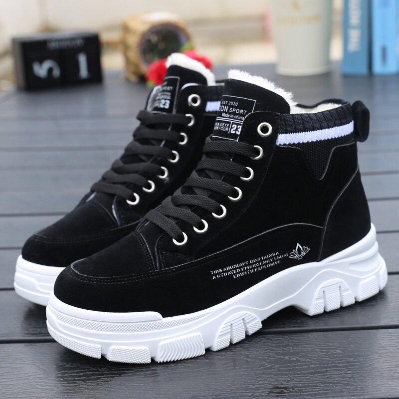 女鞋棉鞋女冬季加绒加厚运动鞋2023新款爆款百搭保暖秋冬高帮板鞋