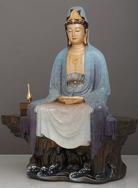 纯铜掐丝珐琅镶金禅意观世音菩萨