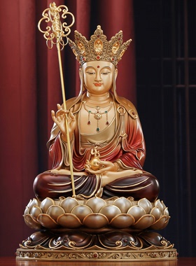 纯铜地藏王菩萨家用供奉佛像摆件