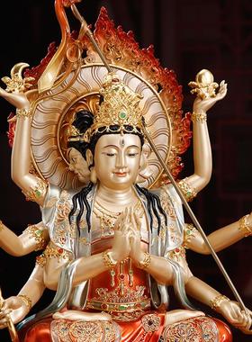 纯铜彩绘斗母元君神像斗姆