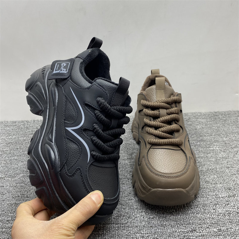 专柜处理2024冬季新款真皮加绒老爹鞋女百搭厚底增高轻便休闲女鞋,淘宝优惠券,粉丝福利购,淘宝优惠卷