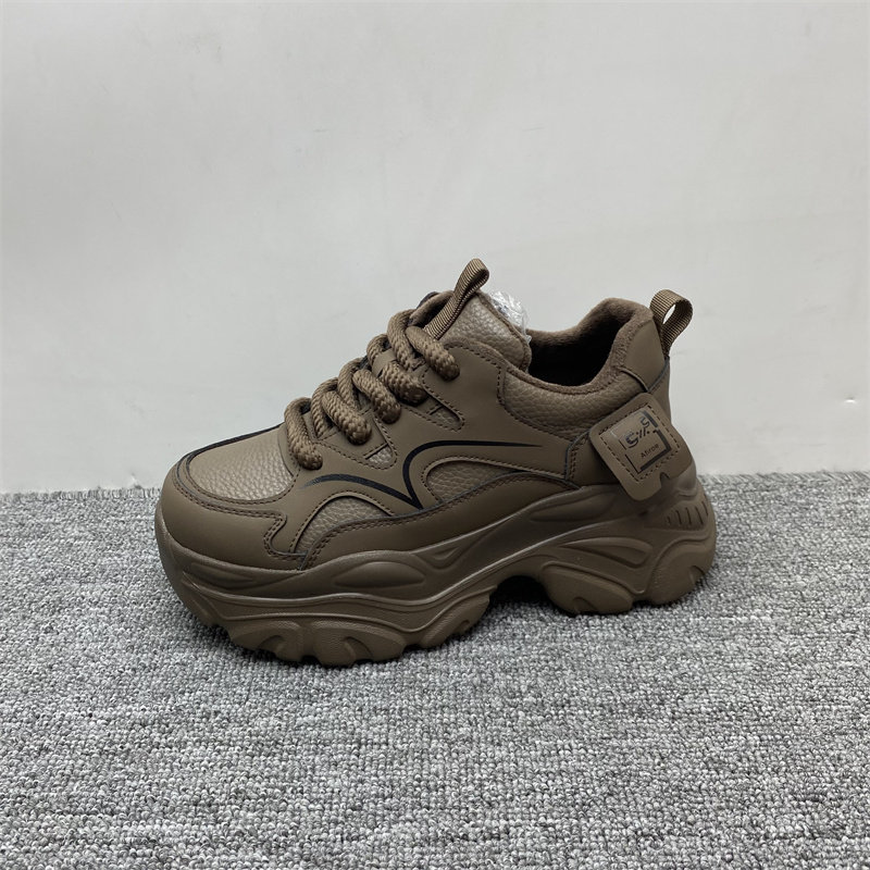 专柜处理2024冬季新款真皮加绒老爹鞋女百搭厚底增高轻便休闲女鞋,淘宝优惠券,粉丝福利购,淘宝优惠卷