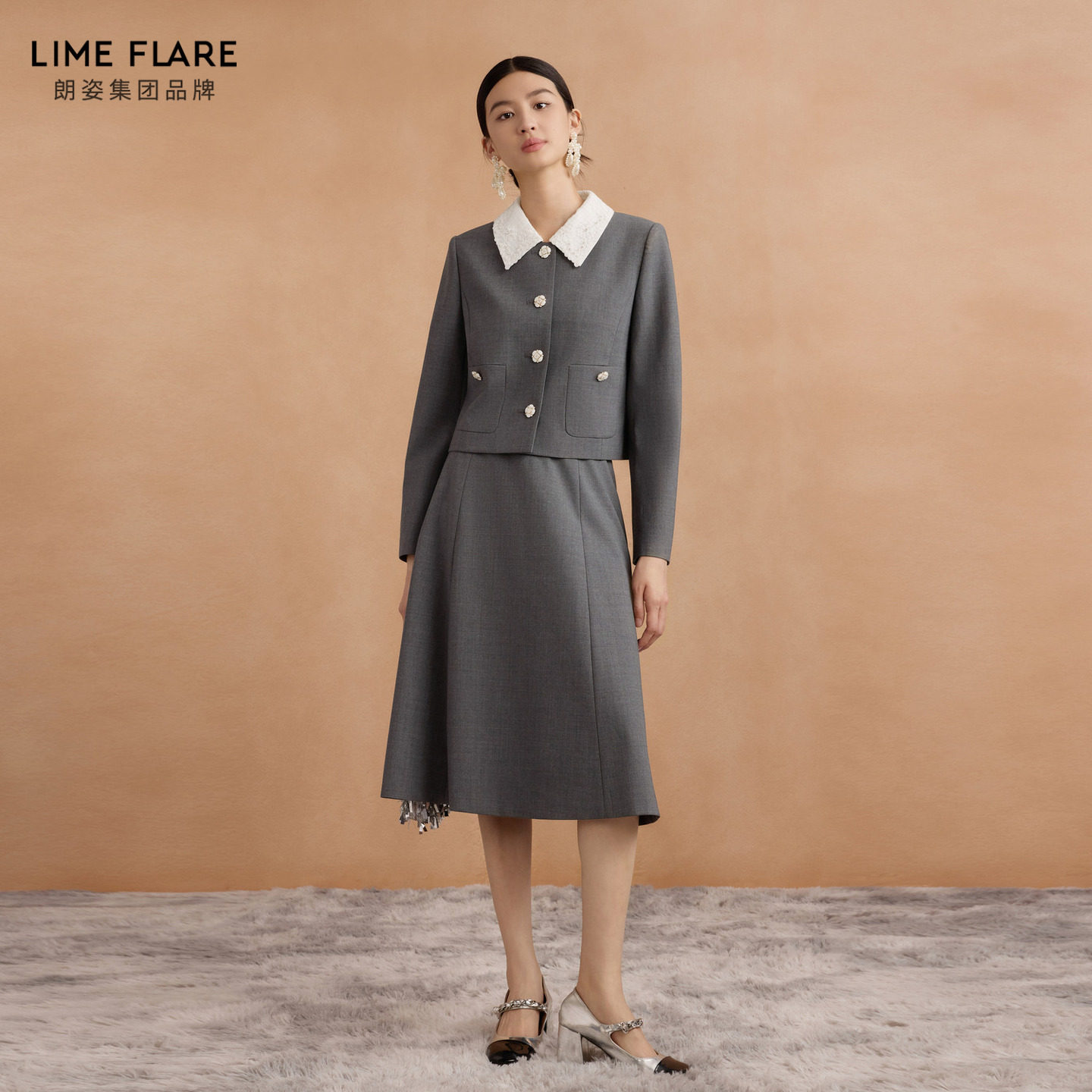 莱茵福莱尔外套女短款2025秋季新款时尚休闲职业气质通勤套装裙,淘宝优惠券,粉丝福利购,淘宝优惠卷