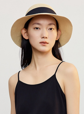 【灵感搭配】AUM噢姆2026年夏季新款宽帽檐艺术织带休闲草编帽女