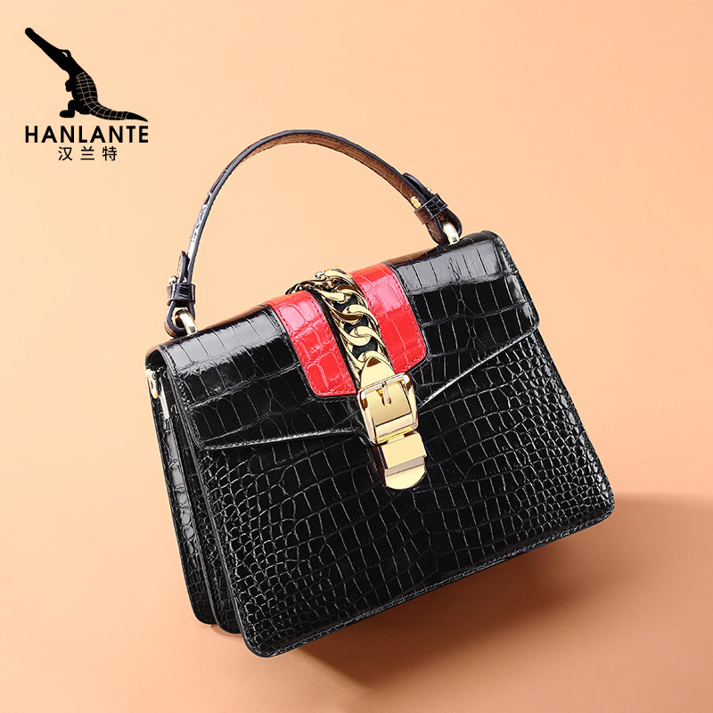 汉兰特女手提真皮正品鸵鸟皮包包 汉兰特女士包袋