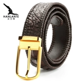 汉兰特 Мужской высококлассный плетеный трендовый ремень, Таиланд, крокодил, из натуральной кожи, в корейском стиле