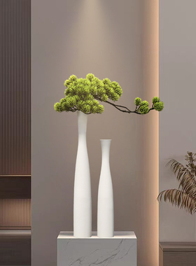 禅意玄关装饰摆件迎客松花瓶