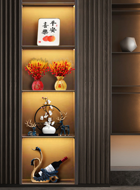 新中式家居玄关组合套装摆件