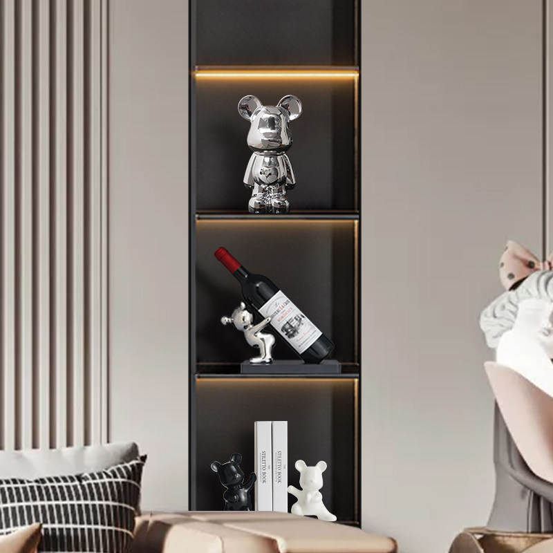 轻奢陶瓷电镀暴力熊摆件客厅酒柜组合创意书档红酒架酒托装饰套装,淘宝优惠券,粉丝福利购,淘宝优惠卷