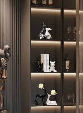 创意兔子摆件客厅电视柜