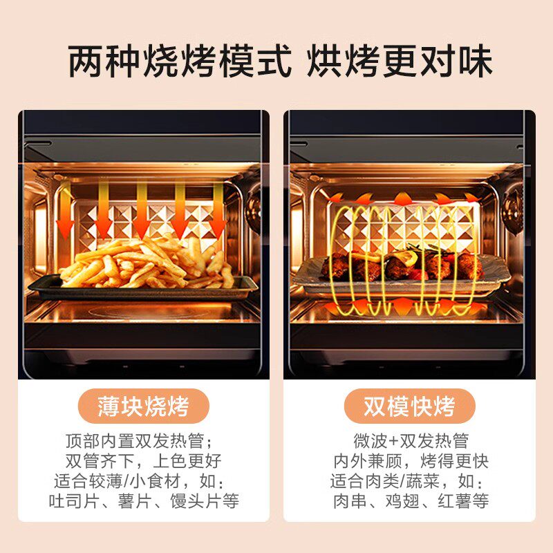 美的微波炉大容量家用智能湿度感应轻音微烤一体省电节能变频烤箱