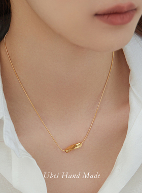 冷淡风个性几何扭纹项链