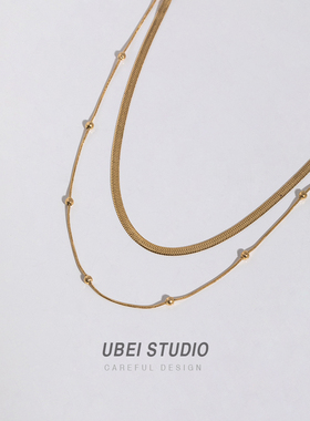 有北手作双层叠戴项链欧美简约
