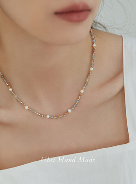 天然石多巴胺彩色串珠项链