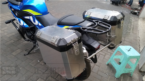 GSX250R铝合金边箱后货架铝合金尾箱侧箱后备箱旅行箱行李箱 - 图1