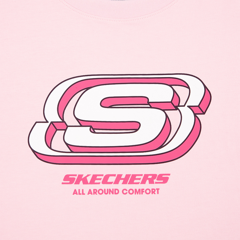 Skechers斯凯奇2024秋季新款针织LOGO印花短袖男女同款时尚T恤衫-图3