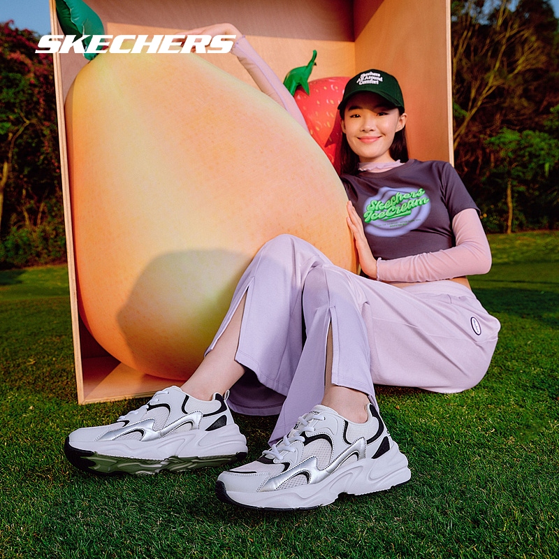 Skechers斯凯奇踏浪老爹鞋2024年春季新款男女同款运动鞋厚底显高