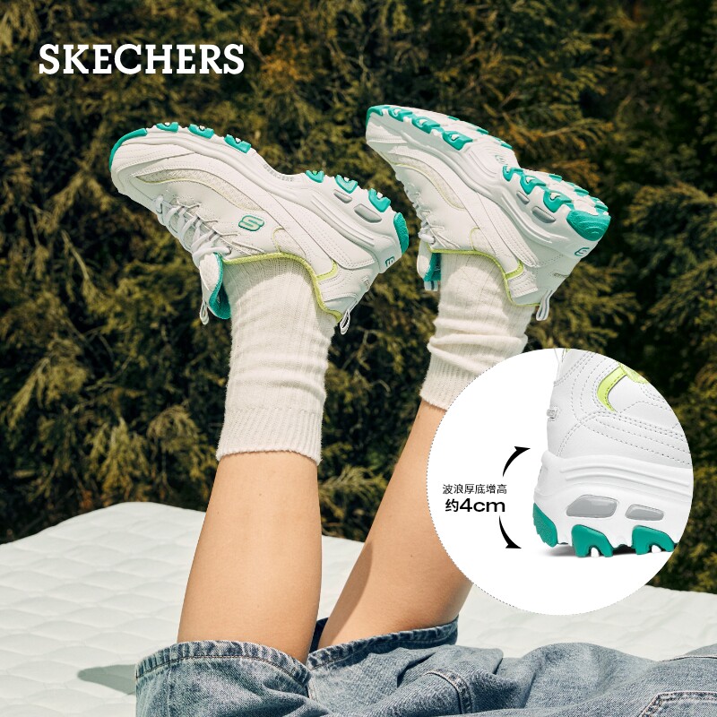 skechers春季新款白色熊猫鞋女鞋 skechers运动板鞋/休闲鞋