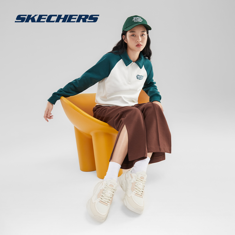 Skechers斯凯奇踏浪|情侣休闲厚底简约时尚运动跑步鞋男女同款鞋