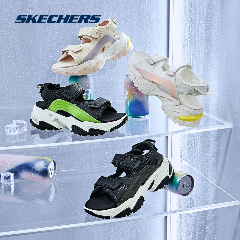 Skechers斯凱奇小奶熊夏透氣厚底魔術貼沙灘鞋子女鞋機甲涼鞋運動_skechers運動旗艦店_運動鞋new