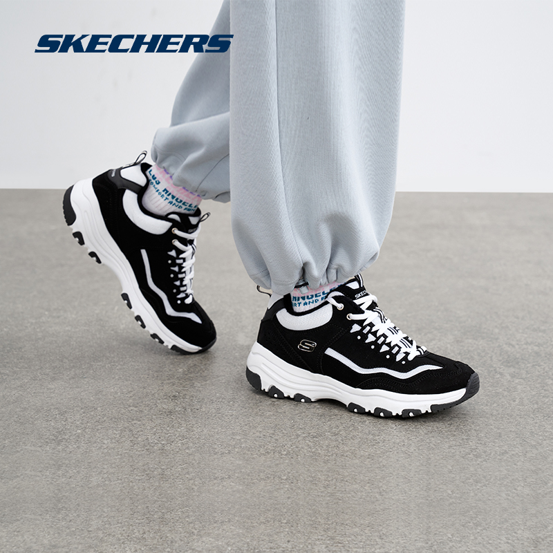 skechers春秋加绒老爹厚底熊猫鞋 skechers运动板鞋/休闲鞋