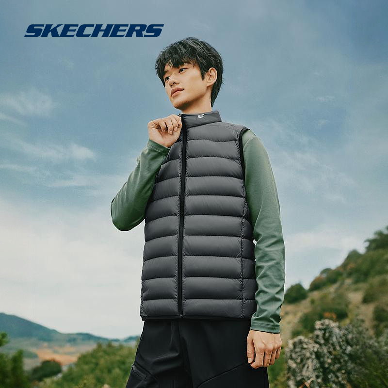 Skechers斯凯奇冲锋衣男士三合一防泼水连帽外套防寒保暖耐穿上衣