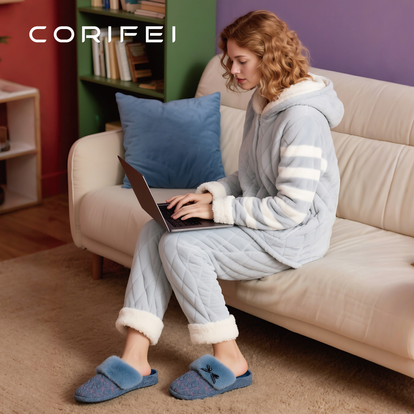 秋冬季出口转内销保暖新品防滑厚底女士家居拖鞋轻奢风毛毛绒拖鞋,淘宝优惠券,粉丝福利购,淘宝优惠卷