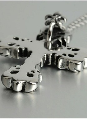 日韩风十字架钛钢吊坠权志龙同款