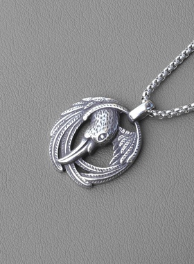 配饰复古挪威吊坠项链乌鸦