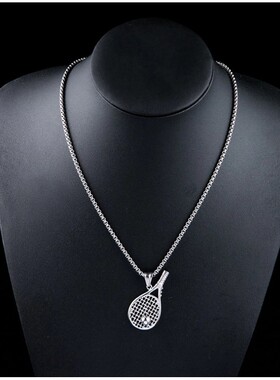 健身达人网球拍吊坠项链