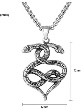 欧美不锈钢饰品大魔域双蛇吊坠 缠绵双蛇钛钢吊坠饰品