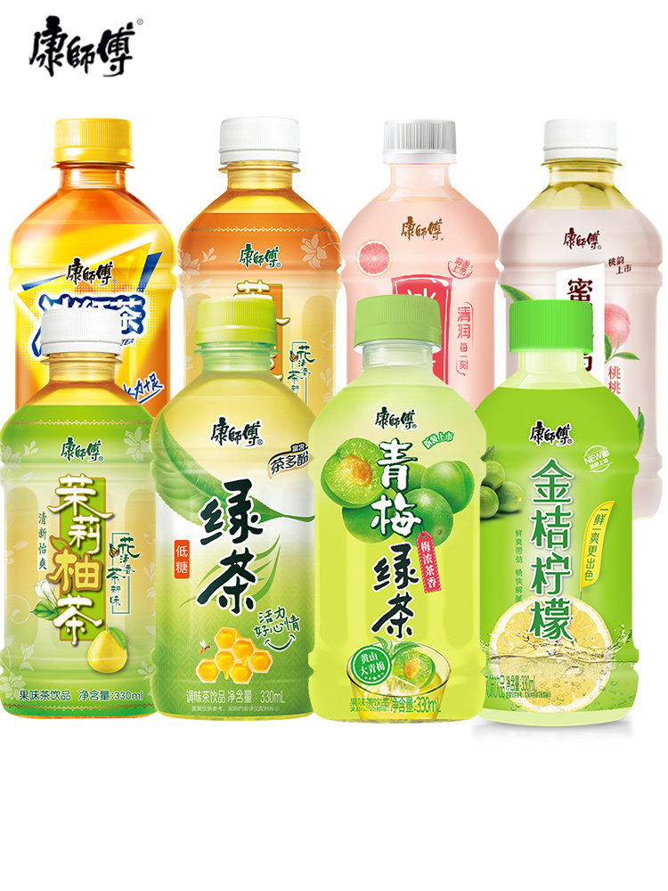 康师傅茶饮料12瓶整箱冰糖青柠绿茶 贡副食品茶饮料