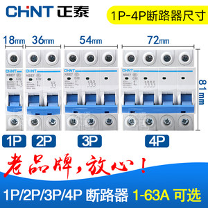 CHNT/正泰空气开关断路器小型63A家用总空开1p2p3p4p短路保护NBE7