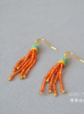 国潮国风多层真石项链新款