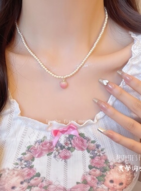 甜美花朵仿珍珠锁骨链小众高级感