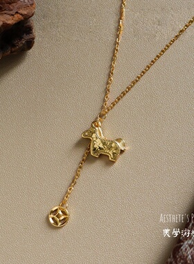 轻奢小众碎冰闪小马本命年锁骨链