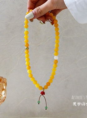 天然石莲花朱砂新款手串简约女款