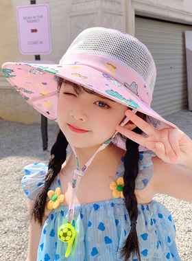 遮阳帽儿童可爱夏季大檐防晒透气