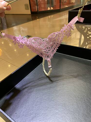 珠子内裤粉色珍珠丁字裤女士性感火辣透明按摩T裤 - 图0