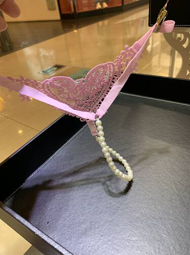 珠子内裤粉色珍珠丁字裤女士性感火辣透明按摩T裤 - 图3