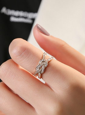 轻奢新款潮玫瑰金女钛钢掉色戒指